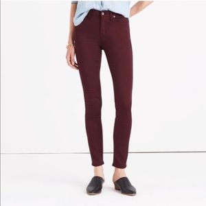 Madewell High Riser Skinny Pant Wine Burgundy 26